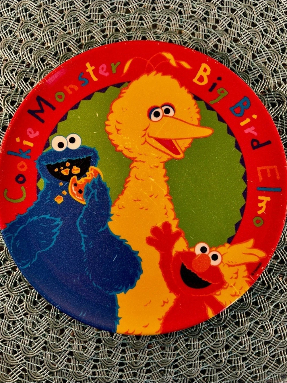 Sesame Street Melamine Plate - Zak Designs - Cookie Monster, Big Bird, Elmo Vint